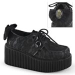 Creeper-212 Demonia Portugal Preto Vegan Couro-renda