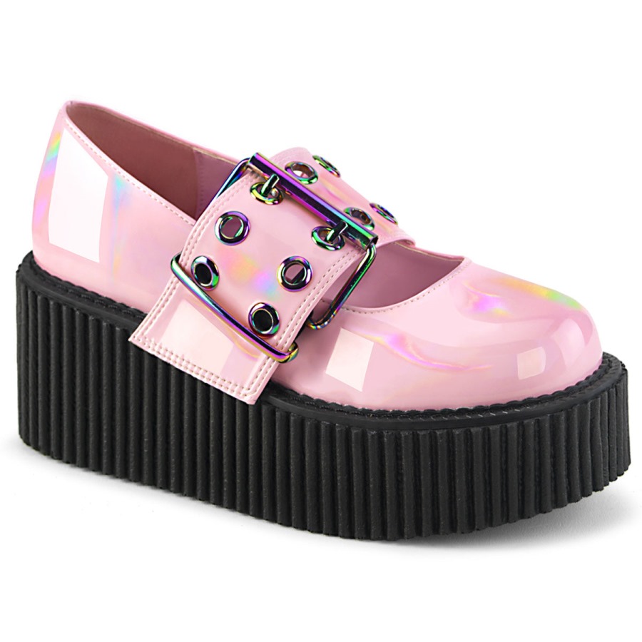 creeper_230_demonia_portugal_baby_pink_holo_patente.jpg Creeper-230 Demonia Portugal Baby Pink Holo Patente - Image 1