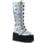 Damned-318 Silver Hologram Couro Vegan Demonia Portugal