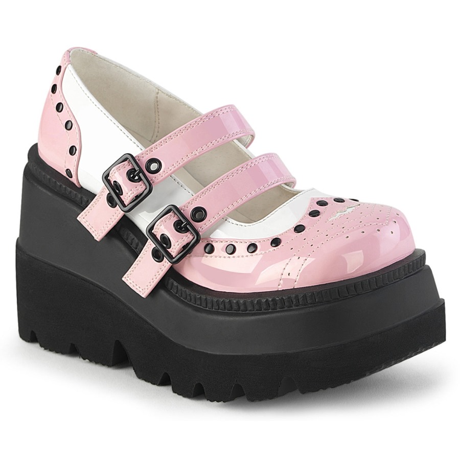 demonia_portugal_baby_pink_white_patente_shaker_27.jpg Demonia Portugal Baby Pink-white Patente Shaker-27 - Image 1