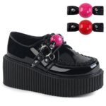 Demonia Portugal Black Patente Creeper-222