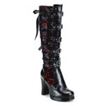 Demonia Portugal Couro Vegano Preto-vermelho Crypto-106