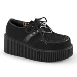 Demonia Portugal Preto Vegan Camurça-vegan Couro Creeper-206