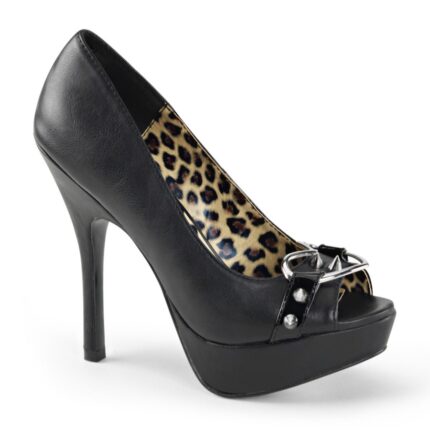 Demonia Portugal Preto Vegan Couro-patente Pixie-15