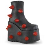 Demonia Portugal Preto-vermelho Vegan Couro Slay-77