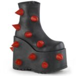 Demonia Portugal Preto-vermelho Vegan Couro Slay-77 - Image 6