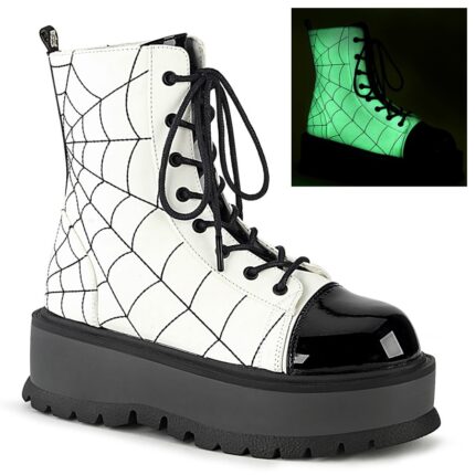 Demonia Portugal White Glow Slacker Couro Vegano-88