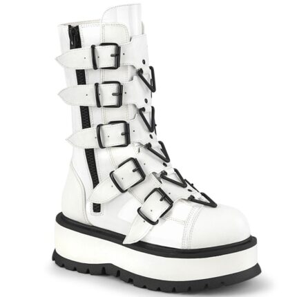 Demonia Portugal White Patente Slacker-160