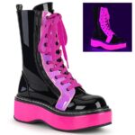 Emily-350 Demonia Portugal Black U V Neon Pink