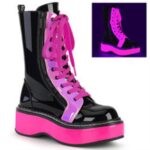 Emily-350 Demonia Portugal Black U V Neon Pink - Image 6