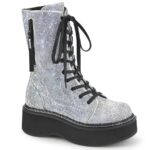 Emily-362 Prata Vegan Couro-strass Demonia Portugal
