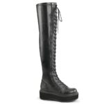 Emily-375 Demonia Portugal Black Str Couro Vegano
