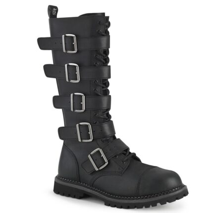 Riot-18bk Demonia Portugal Preto Couro Vegano