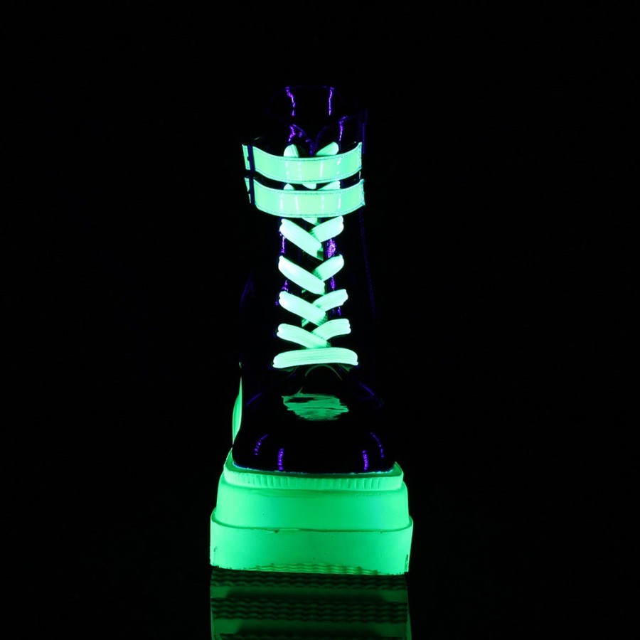 Shaker-52 Black Patente-u V Neon Green Demonia Portugal - Image 3