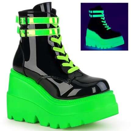 Shaker-52 Black Patente-u V Neon Green Demonia Portugal