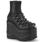Wave-110 Black Stretch Couro Vegan Demonia Portugal - Image 2