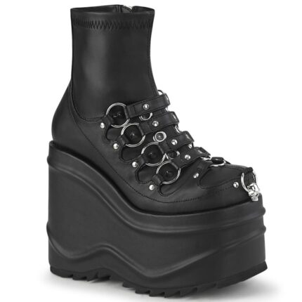 Wave-110 Black Stretch Couro Vegan Demonia Portugal