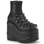 Wave-110 Black Stretch Couro Vegan Demonia Portugal - Image 6
