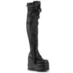Wave-315 Couro Vegan Stretch Preto Demonia Portugal - Image 2