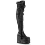 Wave-315 Couro Vegan Stretch Preto Demonia Portugal - Image 3